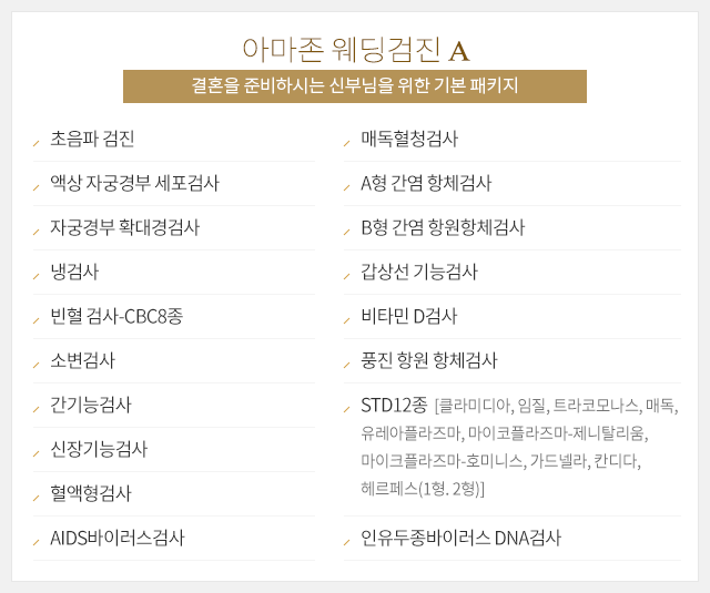 아마존 웨딩검진 A